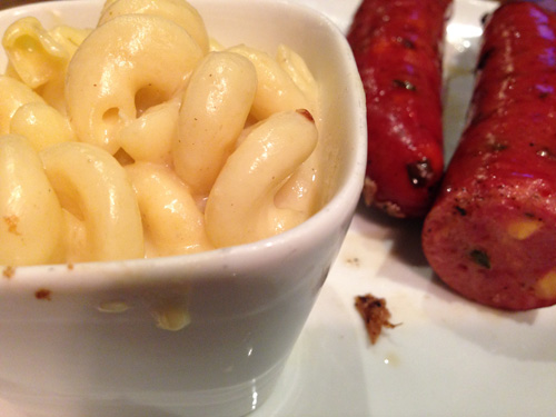 Mac & Cheese with Jalapeno Cheddar Sausage  from 3 Stacks BBQ in Frisco, TX