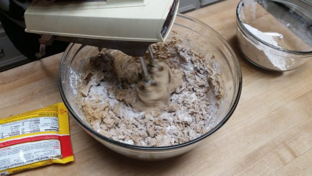 Chocolate Chocolate Chip Cookie Mixing Dough